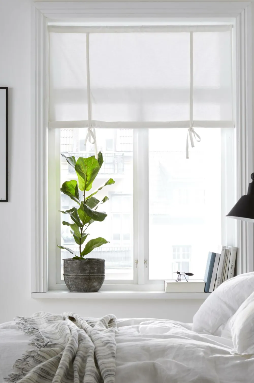 &Home Julegardiner|Foldegardiner>Roll up-gardin af halvpanama Hvid