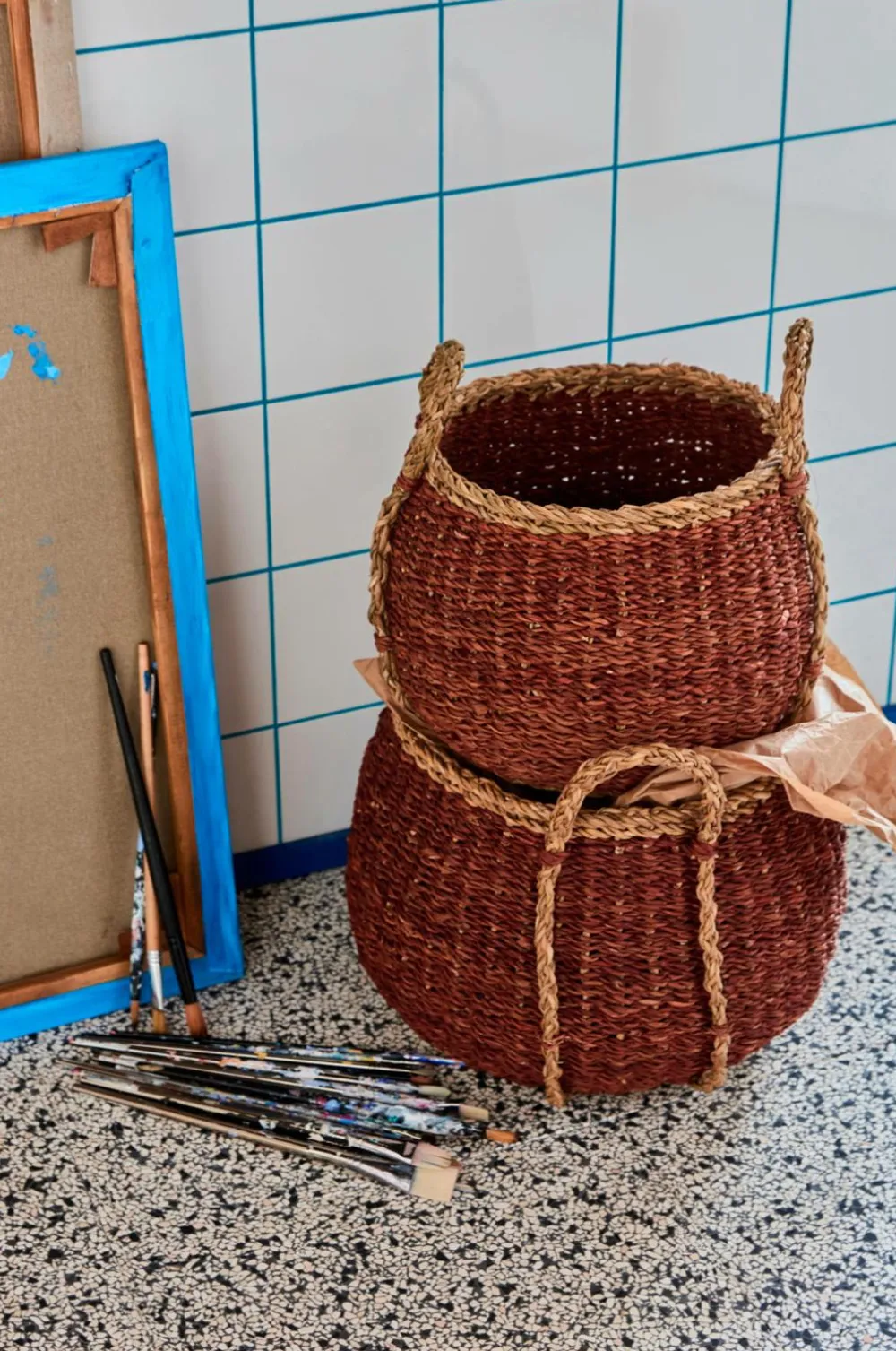 House Doctor Opbevaringskurve, Hdrangi, 30 cm 2-p Brun Discount