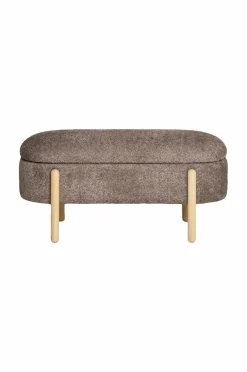 House Nordic Puffer & Fodskamler>Bænk med opbevaring Branca Brun