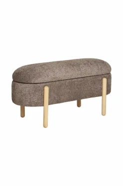 House Nordic Puffer & Fodskamler>Bænk med opbevaring Branca Brun