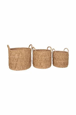House Nordic Kurv Krabi sæt med 3 Naturlig Outlet