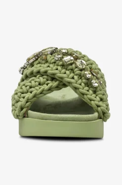 INUIKII Sandaler Woven Stones Green Hot
