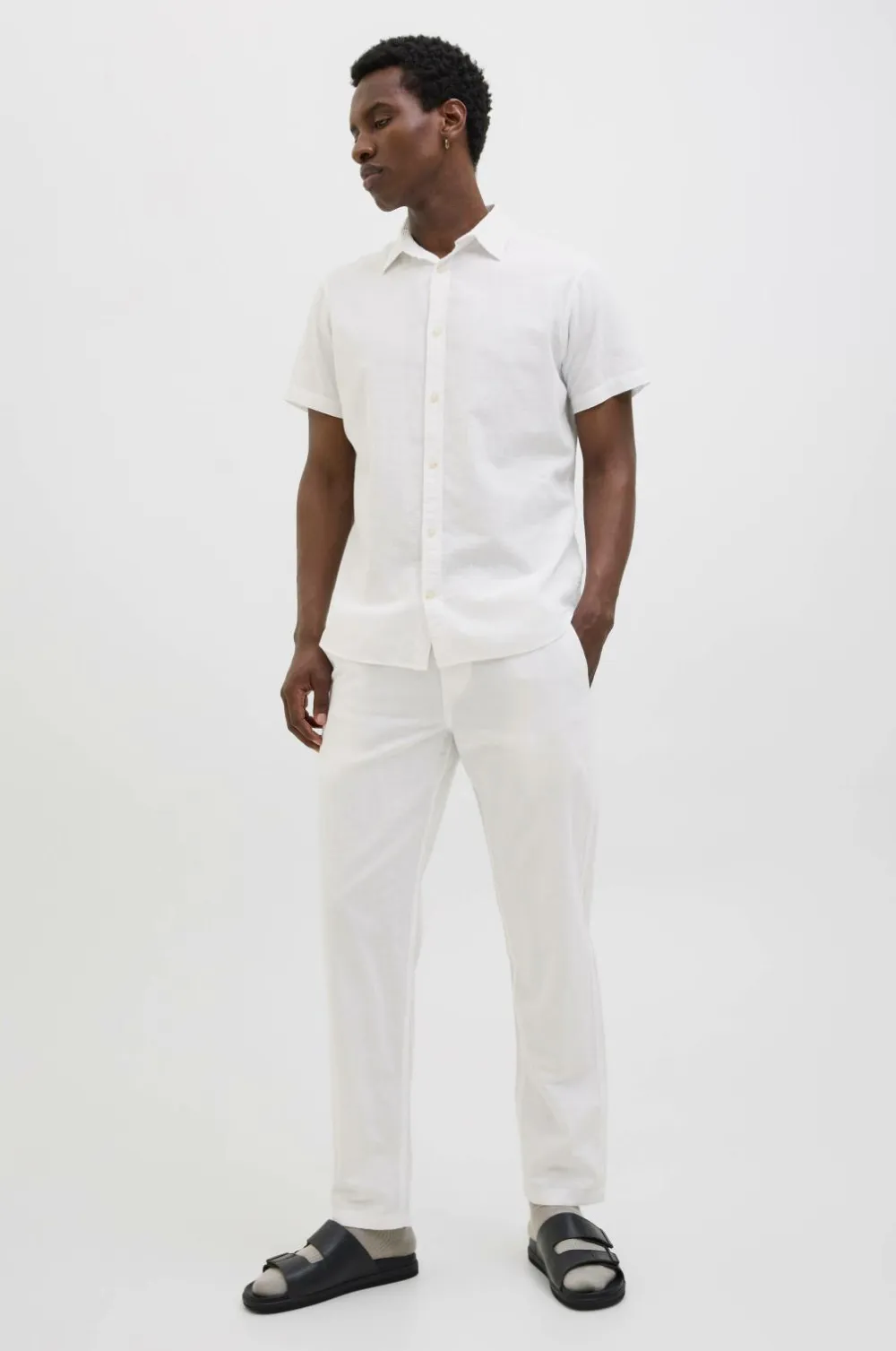Jack & Jones Bukser jpstKane jjSummer Linen Blend Jogger White