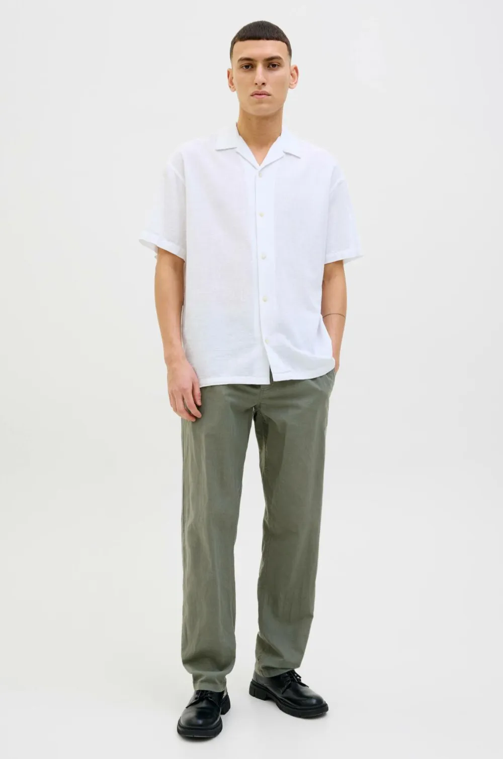 Jack & Jones Bukser jpstKane jjSummer Linen Blend Jogger Agave green Outlet