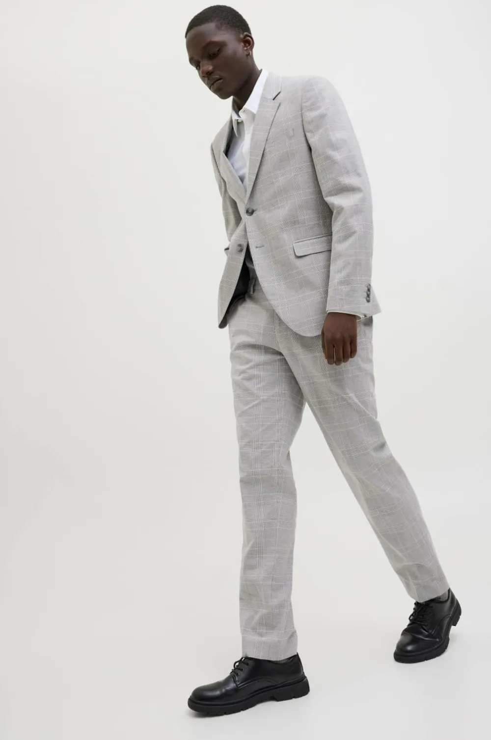 Jack & Jones Dragt jprRiviera Linen Suit Slim Fit SN Chiseled Stone New