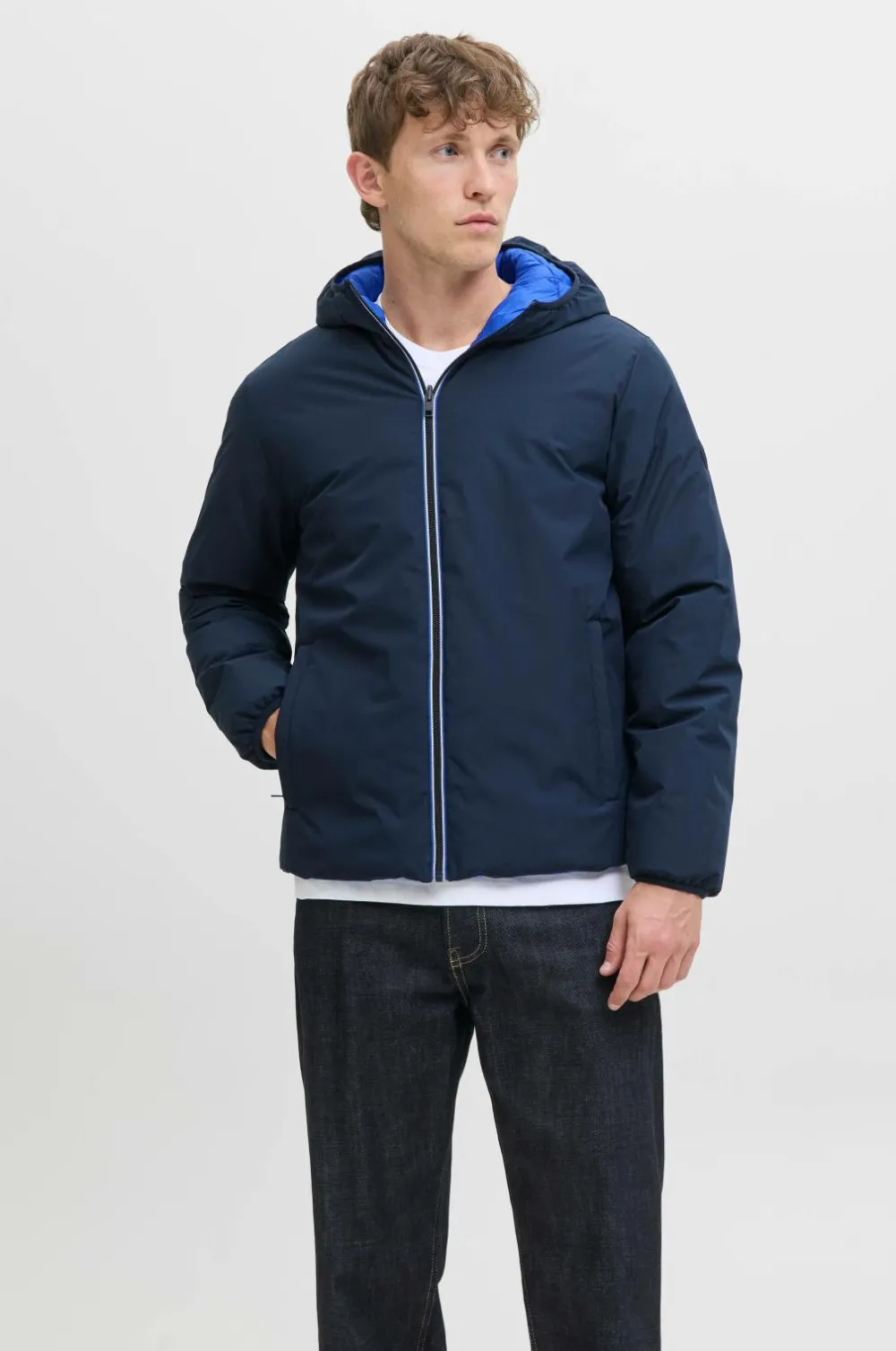 Jack & Jones Jakke jjeBrook Reversible Jacket SN Sky captain Outlet