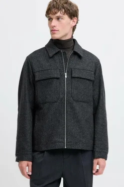 Jack & Jones Jakke jprBlurussel Wool Blend Jacket SN Charcoal gray Discount