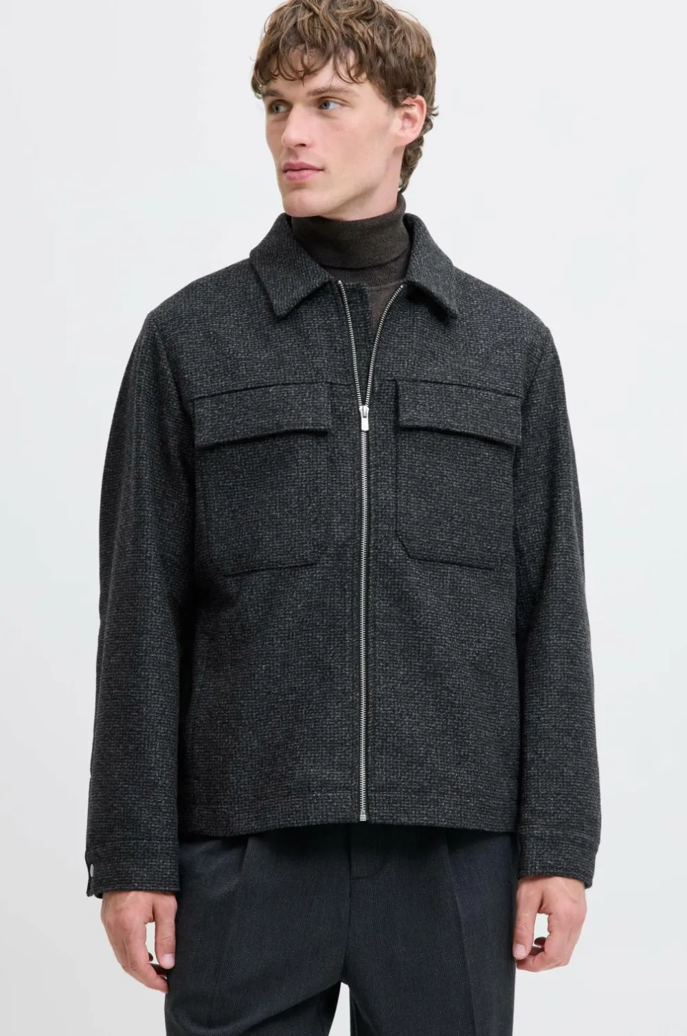 Jack & Jones Jakke jprBlurussel Wool Blend Jacket SN Charcoal gray Discount
