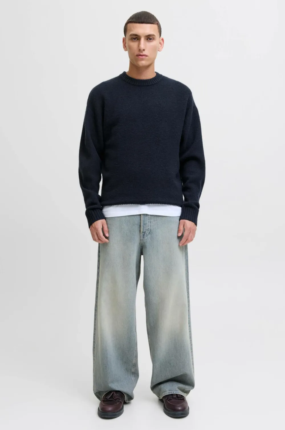 Jack & Jones Trøjer>Pullover jjeSoho Ollie Knit Crew Neck SN Sky captain