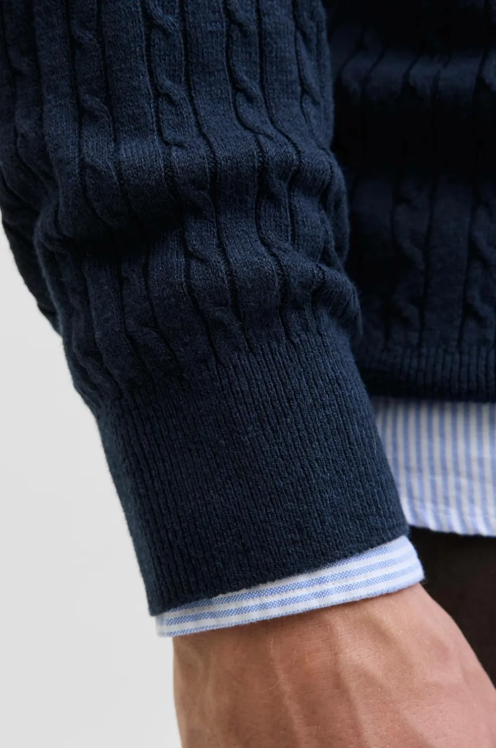 Jack & Jones Pullover jjeEmil Knit Cable Crew Neck Navy blazer