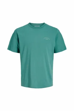 Jack & Jones T-shirt jjcCollege Logo Tee SS Crew Neck Pls Mineral blue Clearance