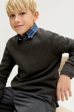 Jack & Jones Junior Pullover jprBlubarkley Knit Crew Neck Jnr Chocolate brown Sale