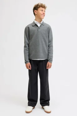 Jack & Jones Junior Pullover jprBlabradfort Knit Polo LN Jnr Medium grey melange Best