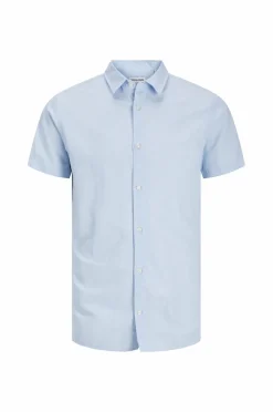 Jack & Jones Skjorter>Junior Skjorte jjBreeze Linen Blend Shirt SS SN Jnr Chambray blue