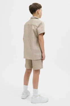 Jack & Jones Junior Skjorte jjMassimo Resort Shirt SS Jnr Oxford tan New