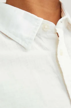 Jack & Jones Junior Skjorte jjeLinen Blend Shirt LS SN Jnr White Clearance