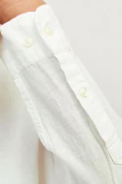 Jack & Jones Junior Skjorte jjeLinen Blend Shirt LS SN Jnr White Clearance