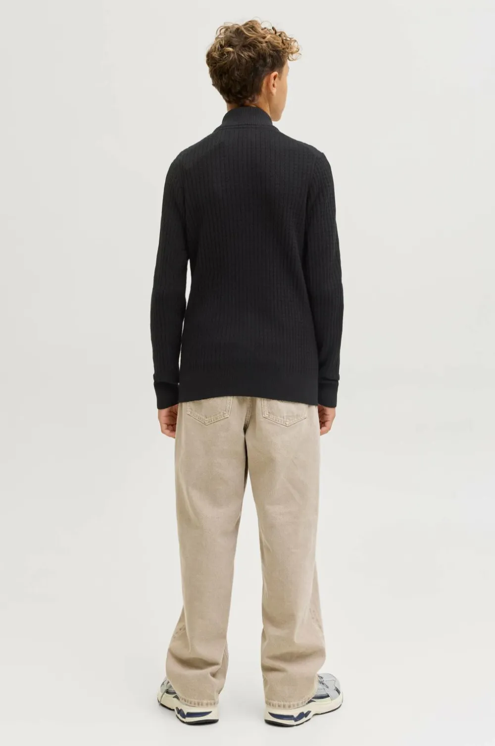 Jack & Jones Junior Turtleneck trøje jprBlubarkley Knit Half Zip Jnr Black New