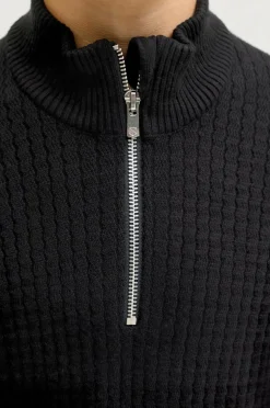Jack & Jones Junior Turtleneck trøje jprBlubarkley Knit Half Zip Jnr Black New