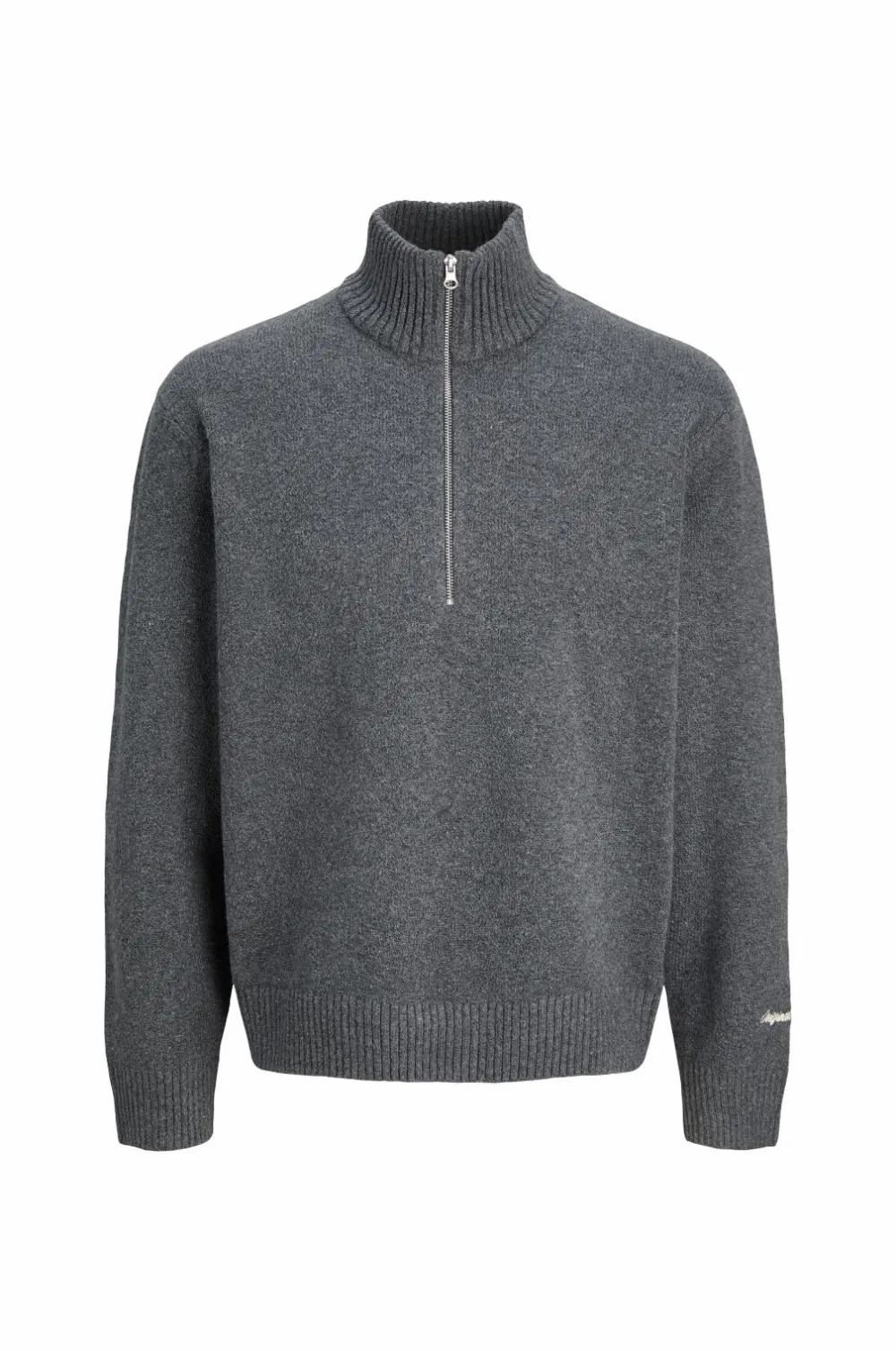 Jack & Jones Junior Trøje jorNorrebro Knit Half Zip Jnr Dark grey melange Outlet