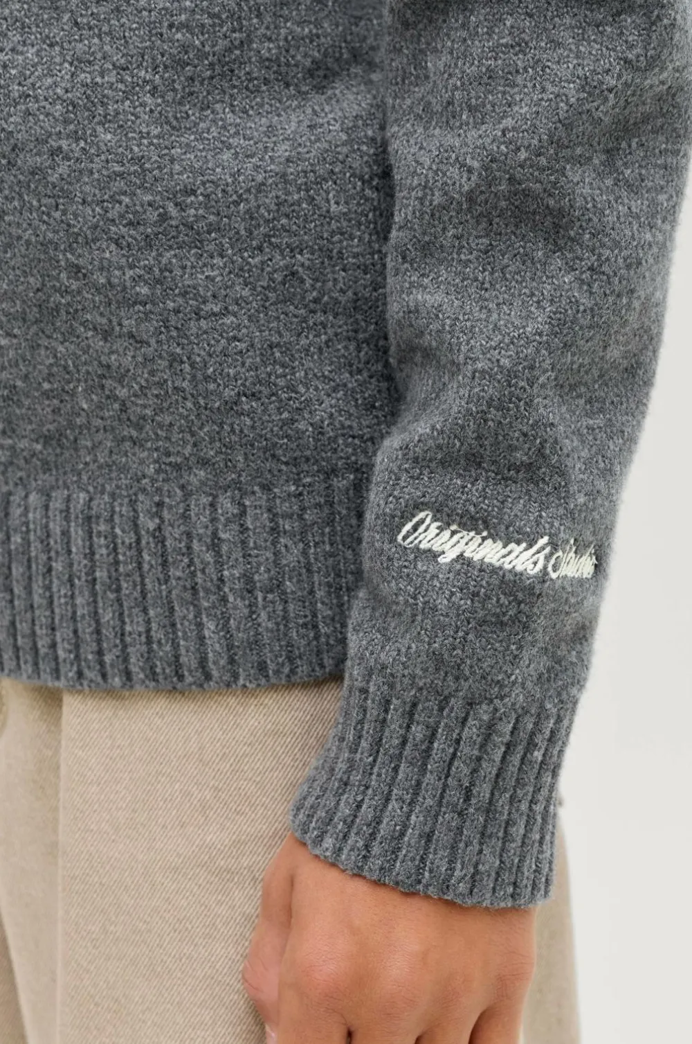 Jack & Jones Junior Trøje jorNorrebro Knit Half Zip Jnr Dark grey melange Outlet