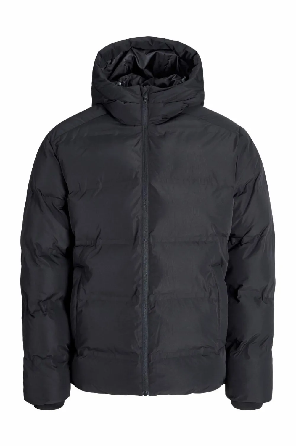 Jack & Jones Plus Pufferjakke jjeSoho Puffer Hood SN Pls Black Hot
