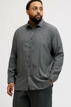 Jack & Jones Plus Skjorte jprBlaparker Melange L/S Shirt BF P Black Sale