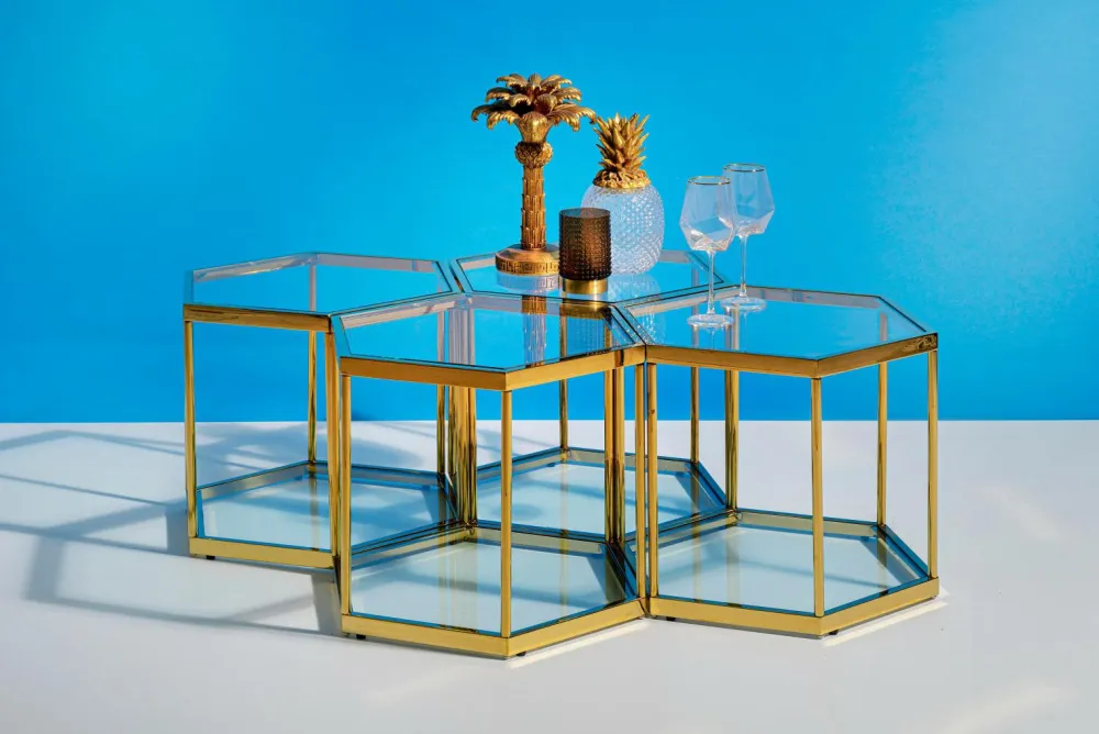 KARE Design Småopbevaring>Dekorativ beholder Pineapple Transparent guldfarve krom