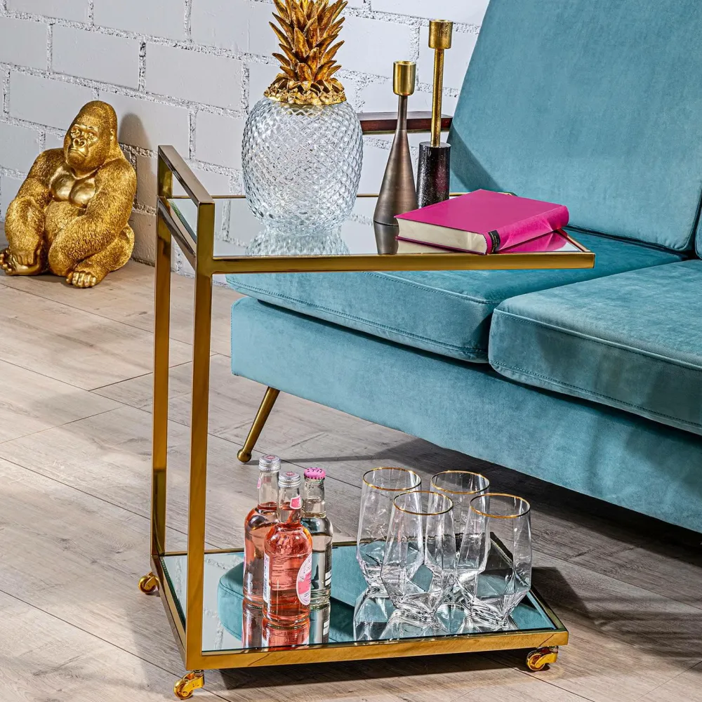 KARE Design Småopbevaring>Dekorativ beholder Pineapple Transparent guldfarve krom