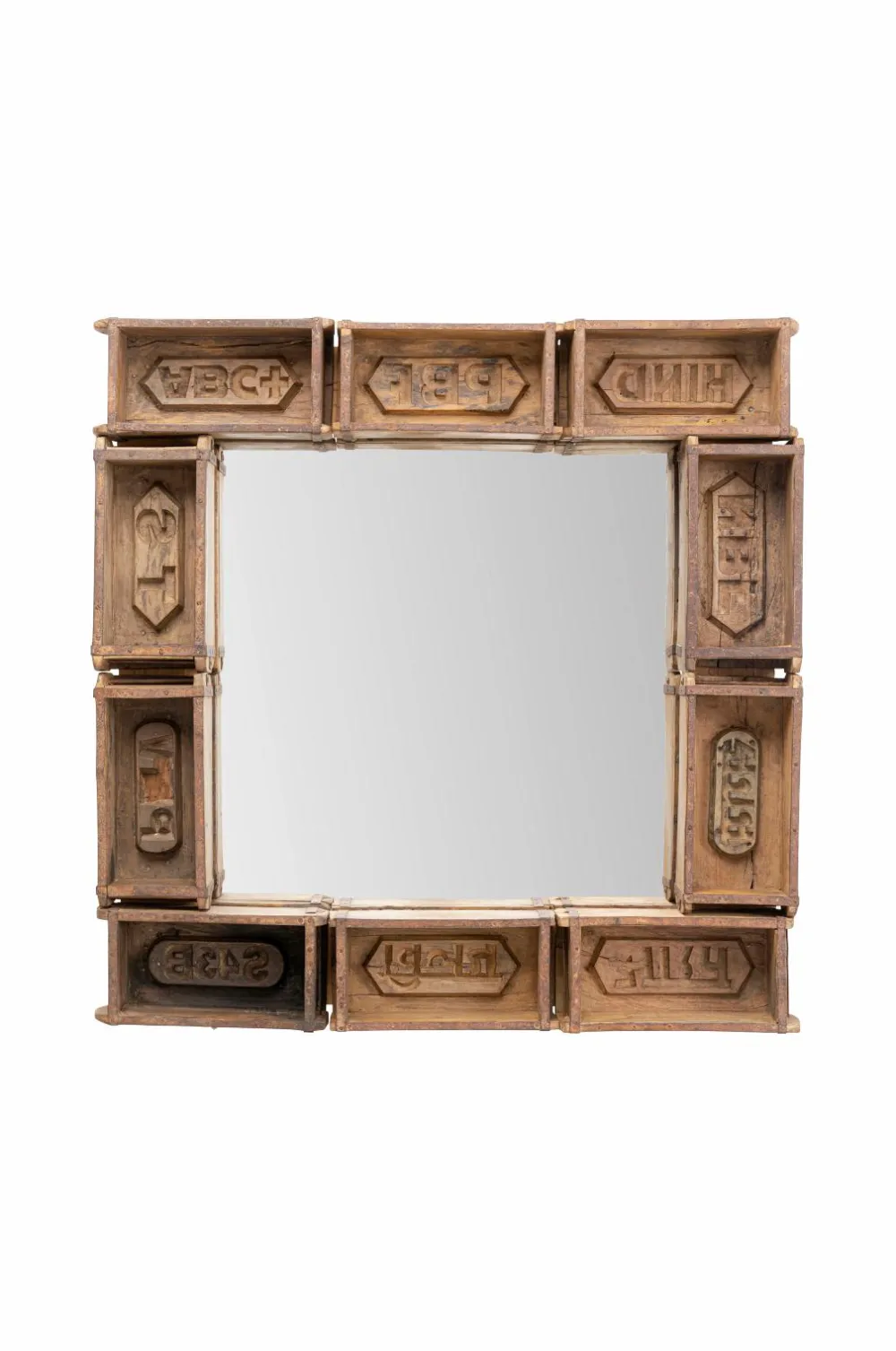 KARE Design Vægspejl Brick 90x90cm Brun Online