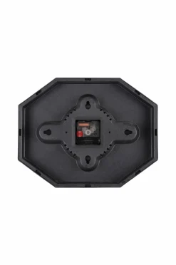 Karlsson Vægur Modern Factory Octagon Sort og lys rød New