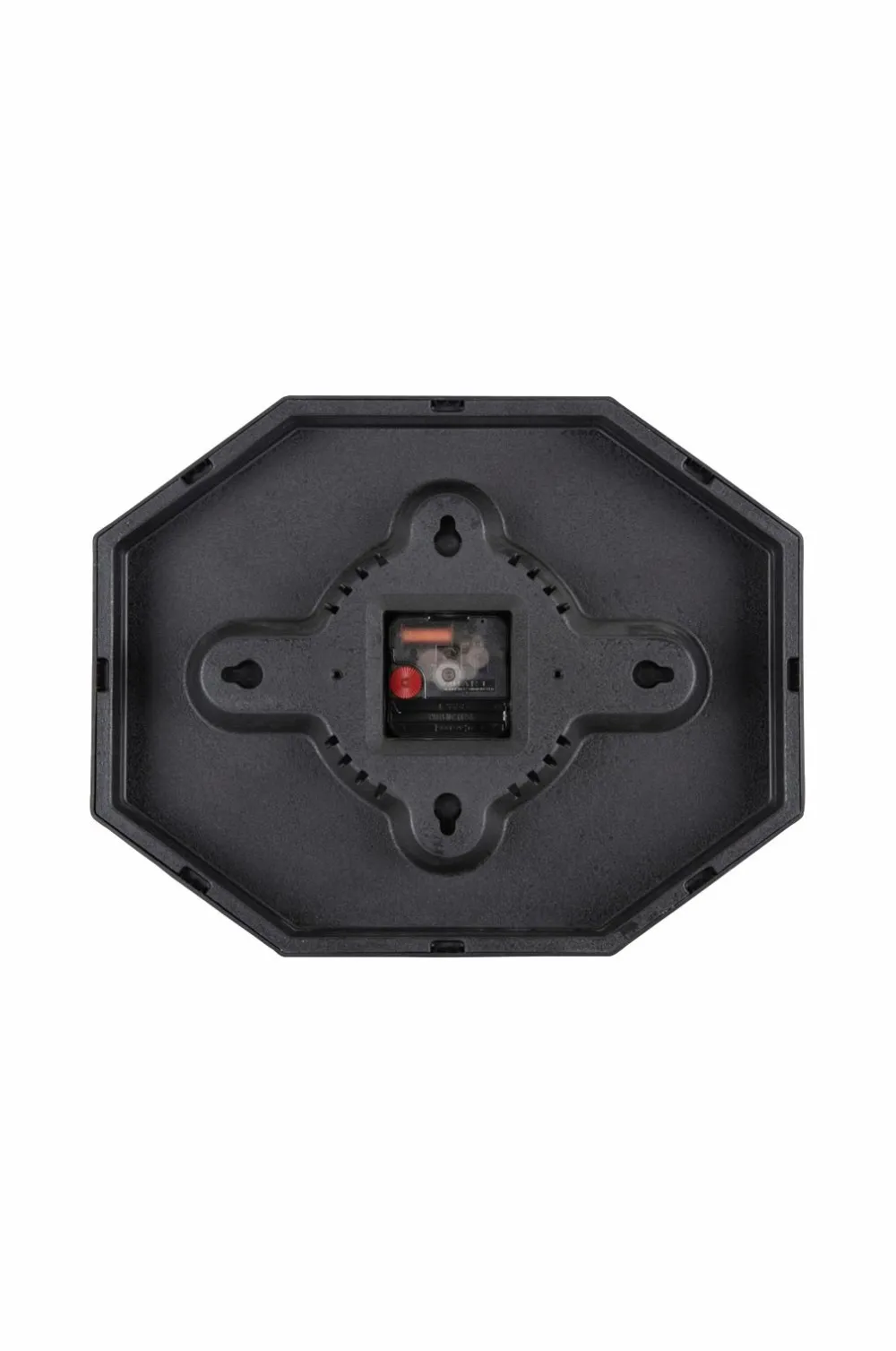 Karlsson Vægur Modern Factory Octagon Sort og lys rød New