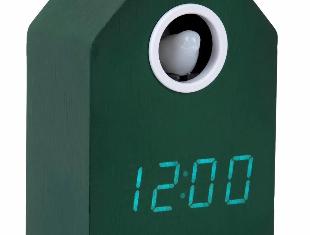 Karlsson Vækkeur Cuckoo -LED Retro grøn New