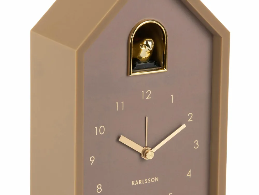 Karlsson Vækkeur Modern Cuckoo Mokka brun Discount