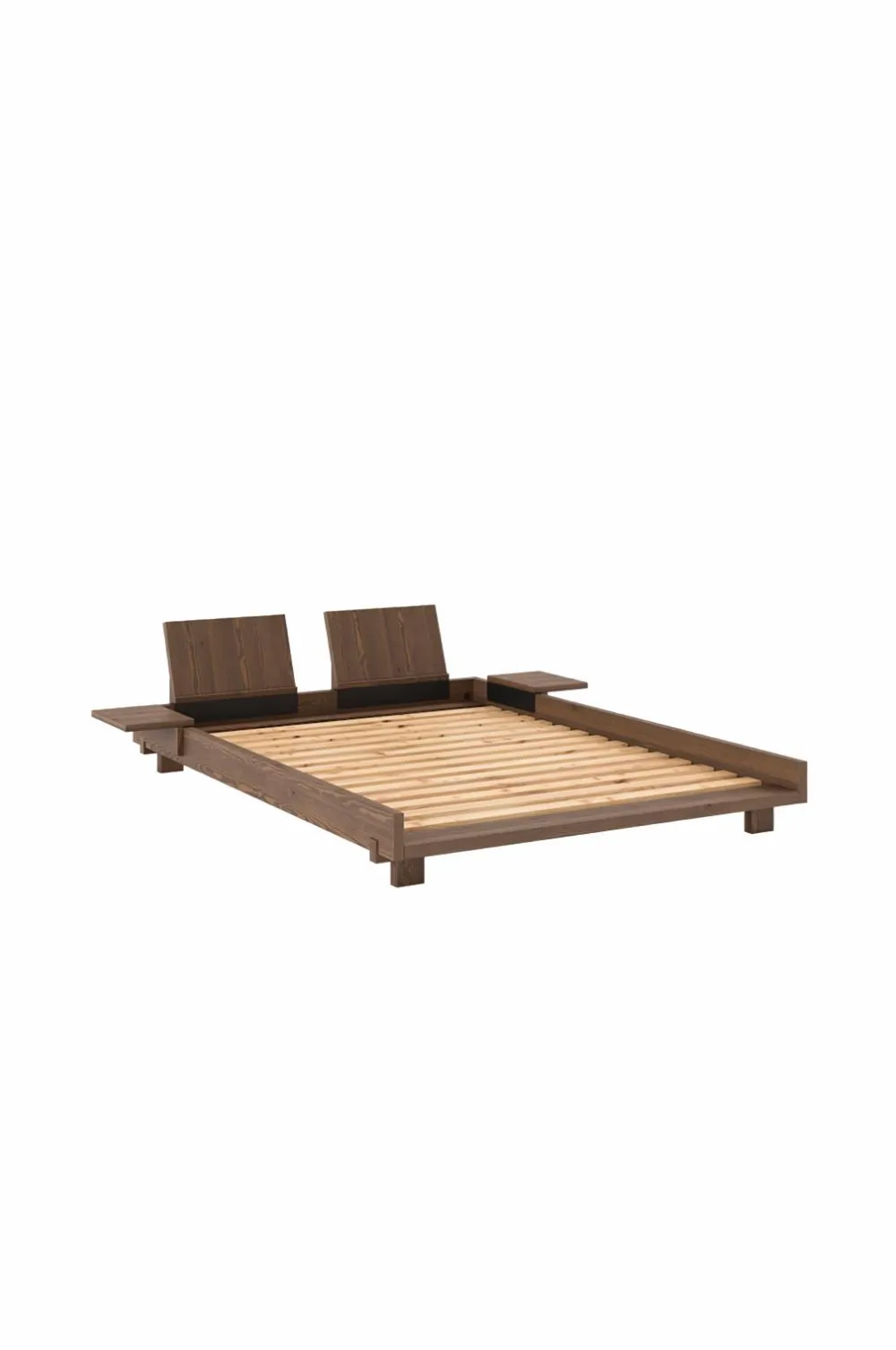 Karup Design Senge & Madrasser>Social Bed W. 2 Pcs Back Rests And 2 Pcs Side Tables Carob brown lacquered