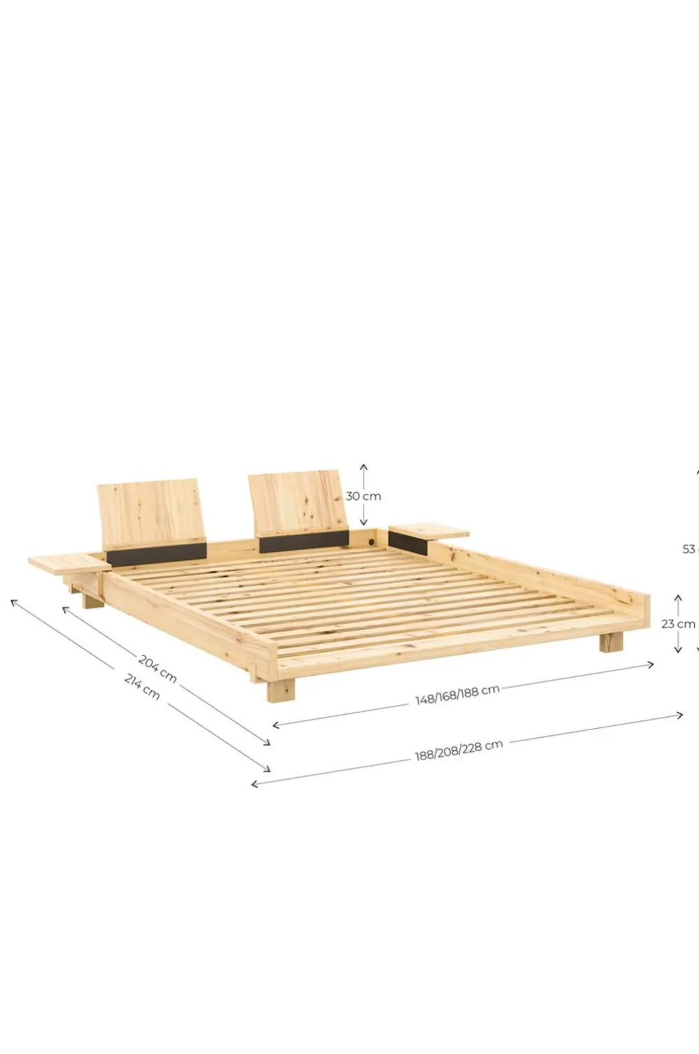 Karup Design Senge & Madrasser>Social Bed W. 2 Pcs Back Rests And 2 Pcs Side Tables Carob brown lacquered