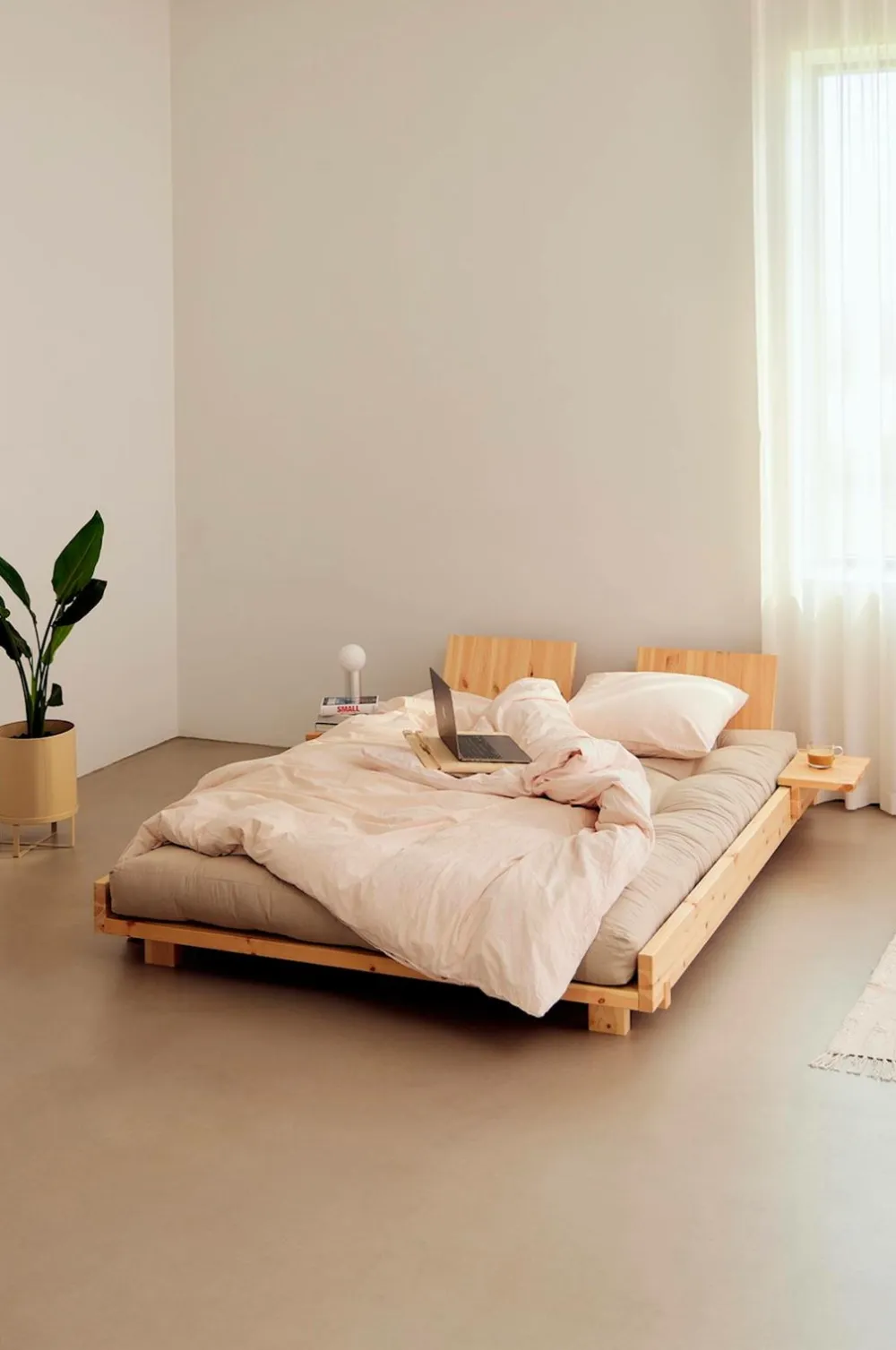 Karup Design Senge & Madrasser>Social Bed W. 2 Pcs Back Rests And 2 Pcs Side Tables Carob brown lacquered