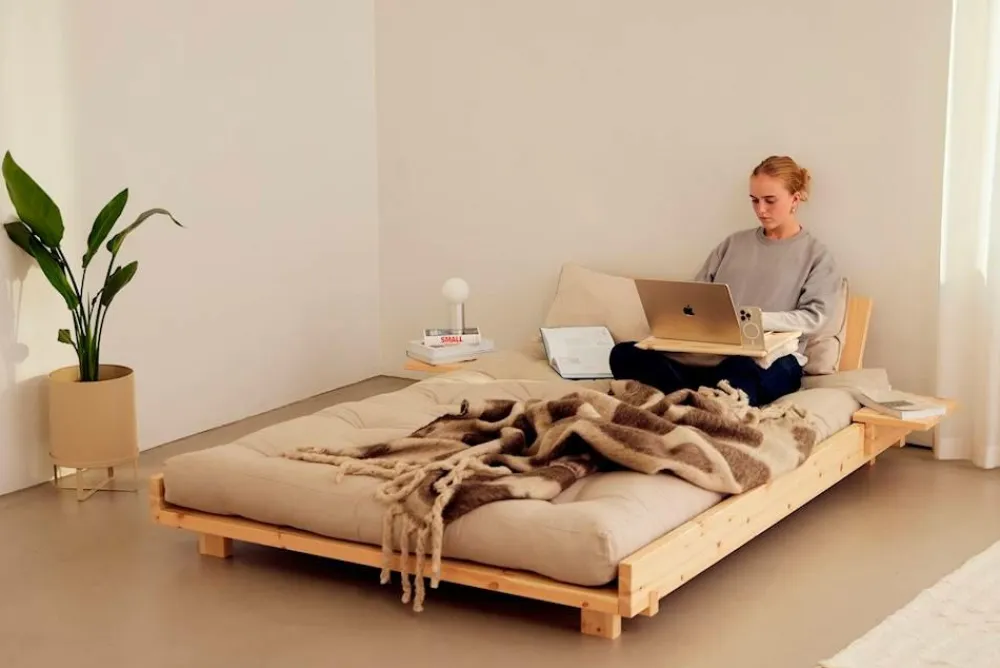 Karup Design Senge & Madrasser>Social Bed W. 2 Pcs Back Rests And 2 Pcs Side Tables Carob brown lacquered