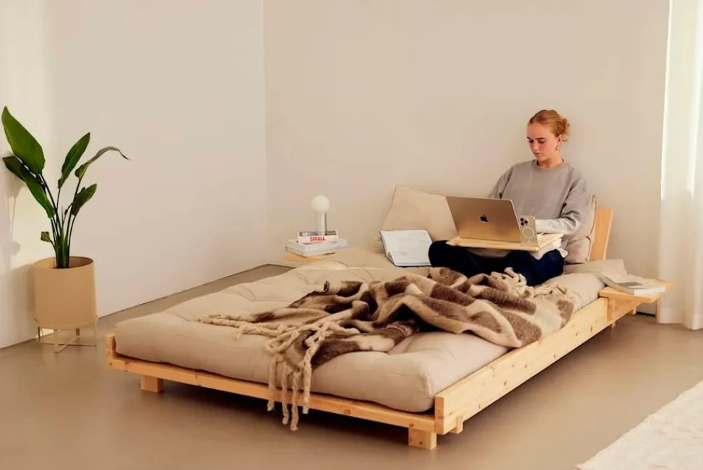 Karup Design Social Bed W. 2 Pcs Back Rests And 2 Pcs Side Tables Klart lakeret