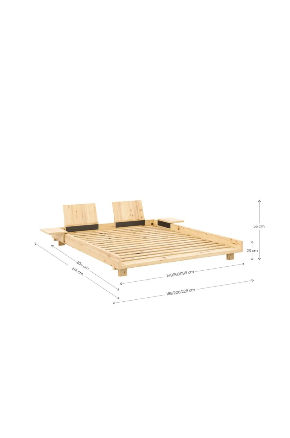 Karup Design Social Bed W. 2 Pcs Back Rests And 2 Pcs Side Tables Klart lakeret