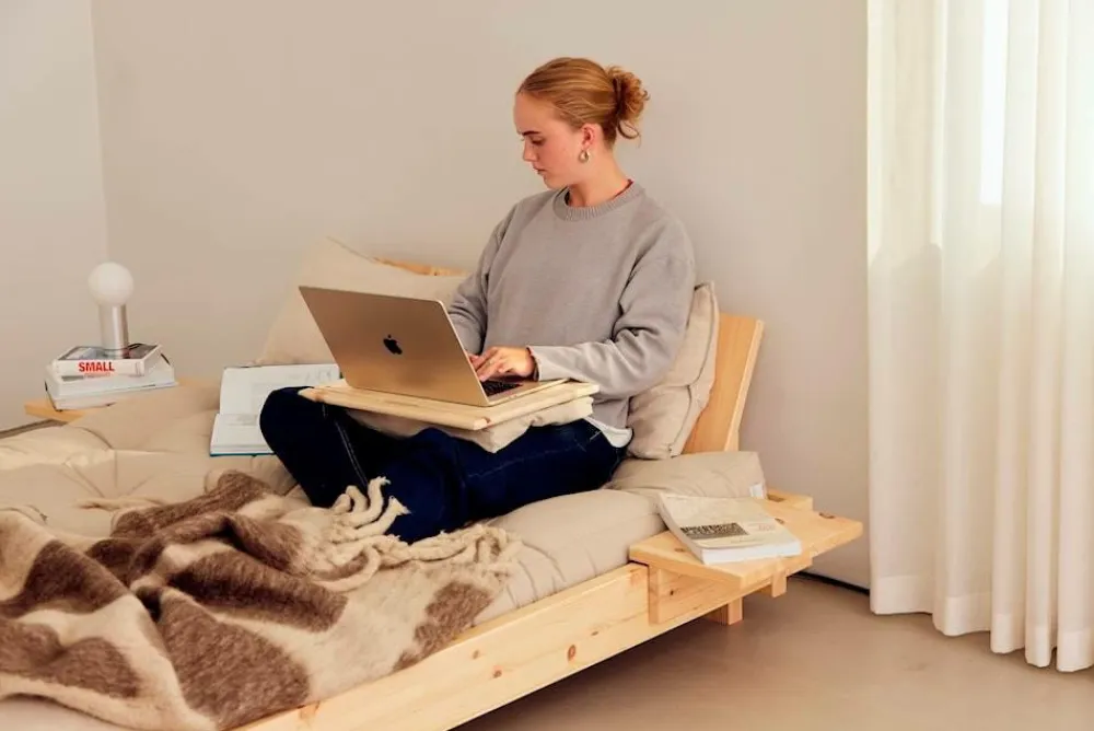 Karup Design Social Bed W. 2 Pcs Back Rests And 2 Pcs Side Tables Klart lakeret