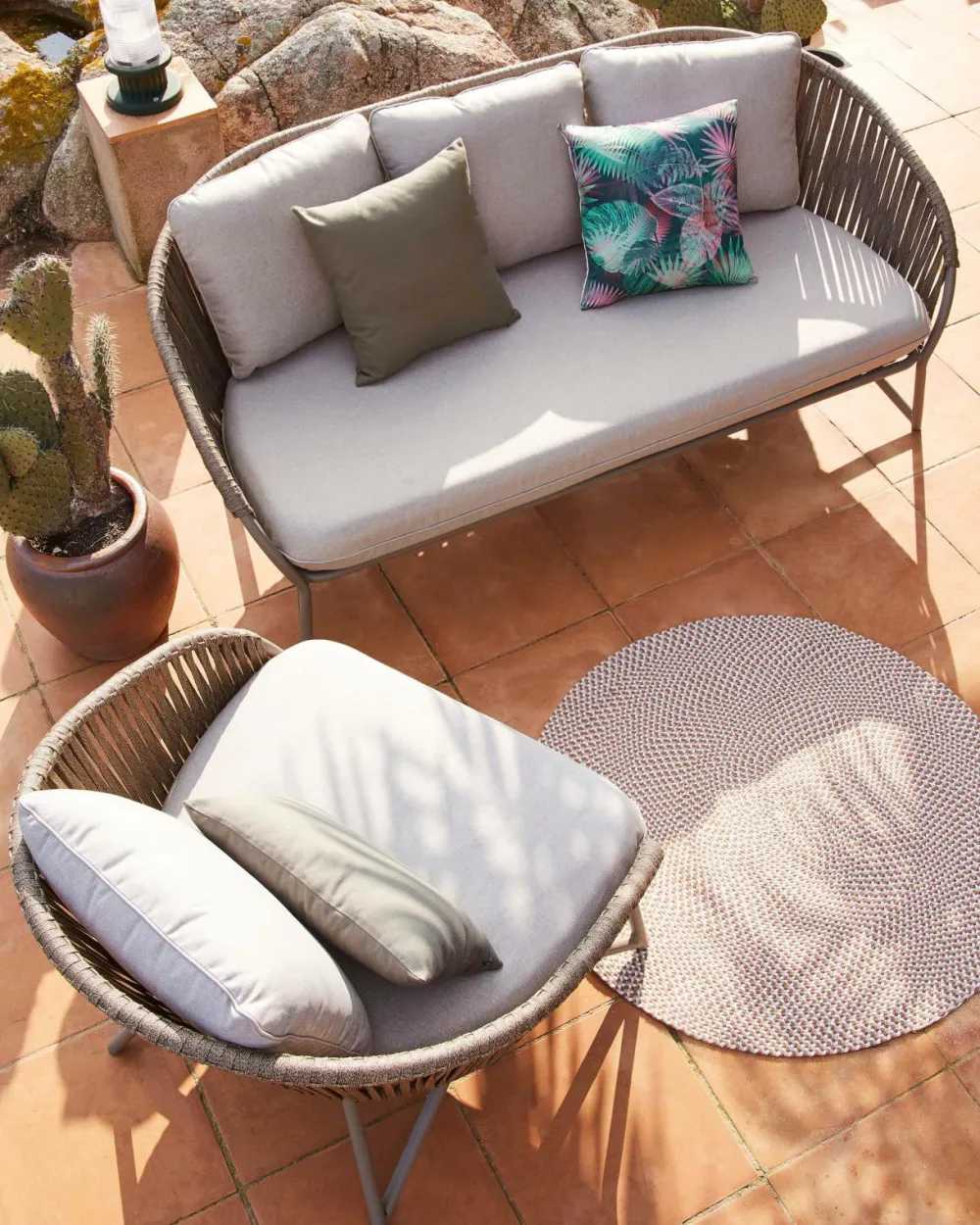 Kave Home Gulvtæppe Rodhe Ø 150 cm Beige Hot