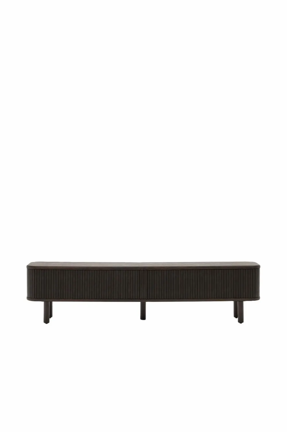 Kave Home Mailen tv-bord med 2 døre i askefinér med mørk finish 200 x 50 cm Brun Hot