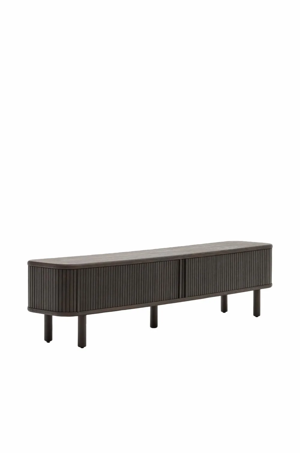 Kave Home Mailen tv-bord med 2 døre i askefinér med mørk finish 200 x 50 cm Brun Hot