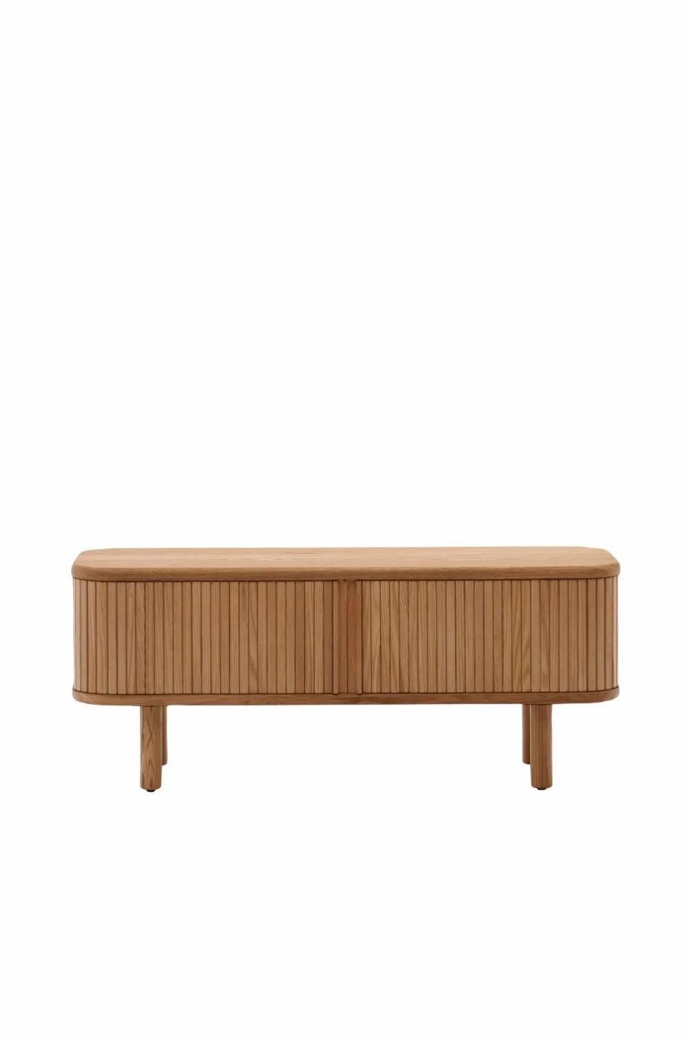 Kave Home Mailen tv-bord med 2 døre i askefinér med mørk finish 120 x 50 cm Naturlig