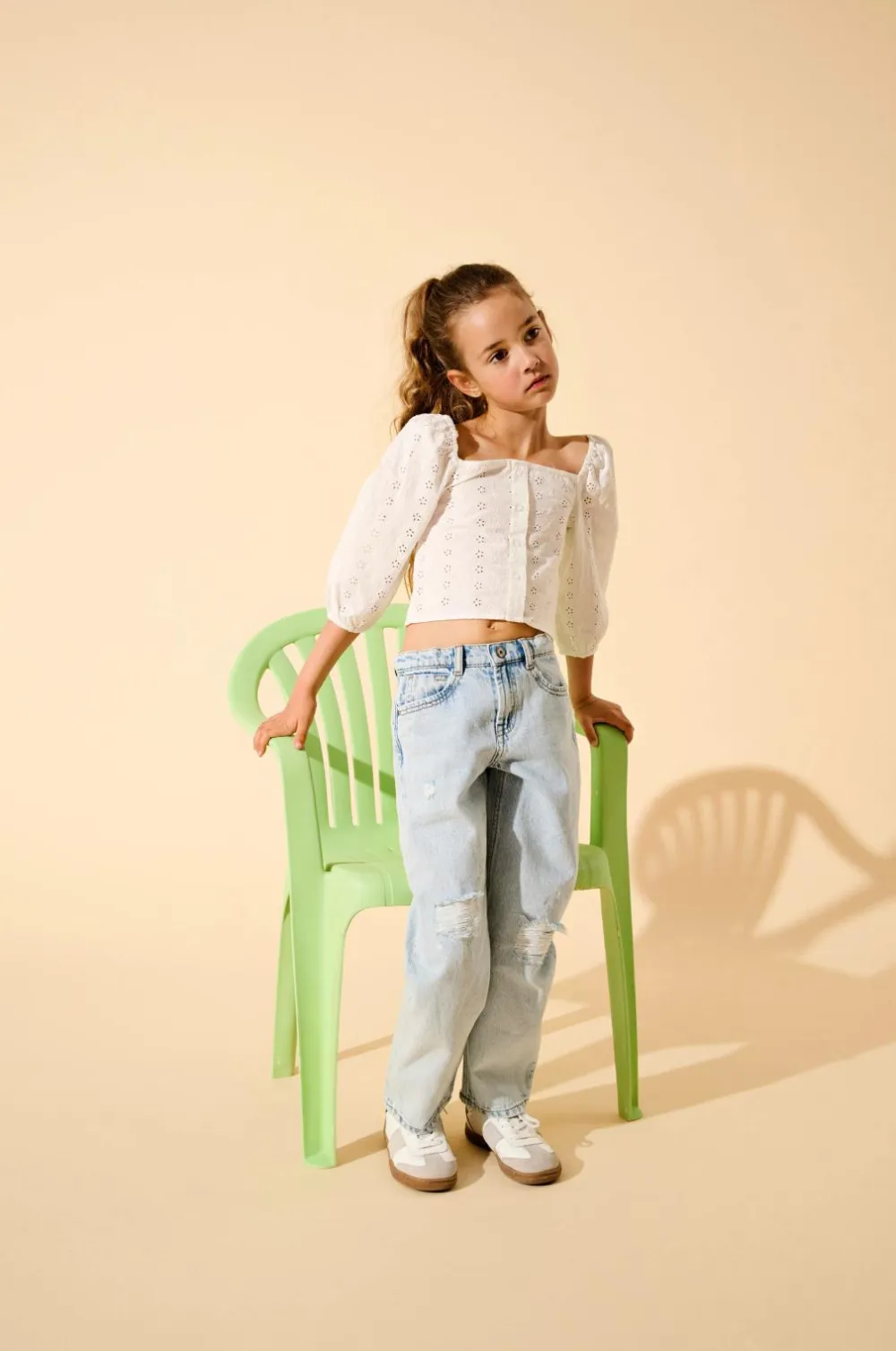 KIDS ONLY Bluser>Bluse kogPilea 3/4 Emb Anglaise Shirt Cloud dancer