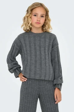 KIDS ONLY Pullover kogTessa L/s O-neck Pullover Dark grey melange Outlet