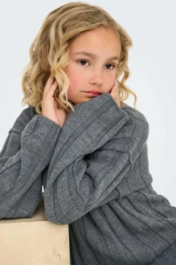 KIDS ONLY Pullover kogTessa L/s O-neck Pullover Dark grey melange Outlet