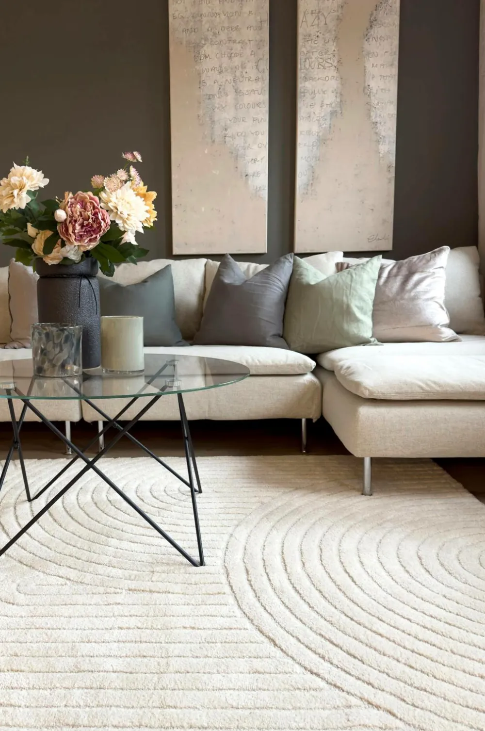 KM Home Luvtæppe Genova Zen Vit Clearance