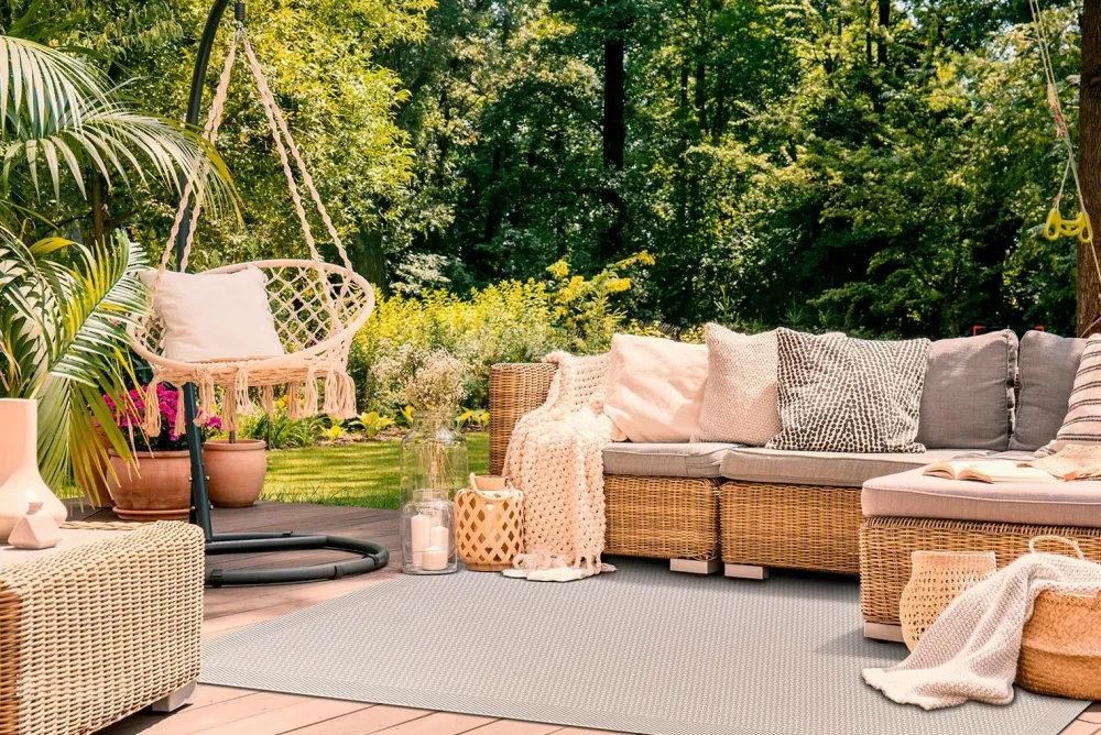 KM Home Udendørstæppe Miami Hvid Discount